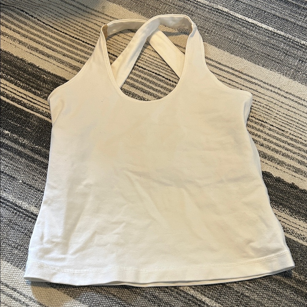 Lululemon White Halter Neck Women's Yoga Top